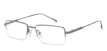Load image into Gallery viewer, Grey Rectangle Half Rim Unisex Eyeglasses by John Jacobs JJ-140655