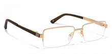 Load image into Gallery viewer, Gold Rectangle Half Rim Medium Unisex Eyeglasses by John Jacobs JJ-116371