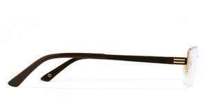Gold Rectangle Half Rim Medium Unisex Eyeglasses by John Jacobs JJ-116371