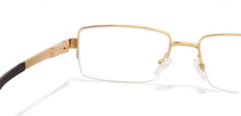 Load image into Gallery viewer, Gold Rectangle Half Rim Medium Unisex Eyeglasses by John Jacobs JJ-116371
