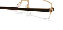 Load image into Gallery viewer, Gold Rectangle Half Rim Medium Unisex Eyeglasses by John Jacobs JJ-116371