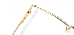Gold Rectangle Half Rim Medium Unisex Eyeglasses by John Jacobs JJ-116371