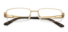 Load image into Gallery viewer, Gold Rectangle Half Rim Medium Unisex Eyeglasses by John Jacobs JJ-116371