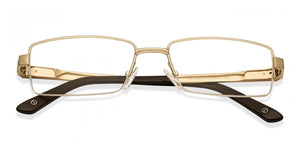 Gold Rectangle Half Rim Medium Unisex Eyeglasses by John Jacobs JJ-116371