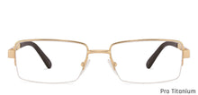Load image into Gallery viewer, Gold Rectangle Half Rim Medium Unisex Eyeglasses by John Jacobs JJ-116371