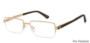 Gold Rectangle Half Rim Medium Unisex Eyeglasses by John Jacobs JJ-116371