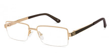 Load image into Gallery viewer, Gold Rectangle Half Rim Medium Unisex Eyeglasses by John Jacobs JJ-116371