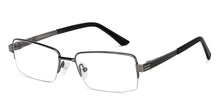 Load image into Gallery viewer, Gunmetal Rectangle Half Rim Unisex Eyeglasses by John Jacobs-149407