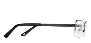 Gunmetal Rectangle Half Rim Unisex Eyeglasses by John Jacobs-149407