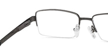 Load image into Gallery viewer, Gunmetal Rectangle Half Rim Unisex Eyeglasses by John Jacobs-149407