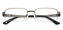 Load image into Gallery viewer, Gunmetal Rectangle Half Rim Unisex Eyeglasses by John Jacobs-149407