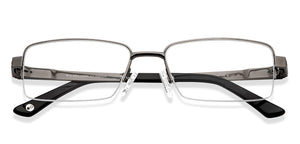Gunmetal Rectangle Half Rim Unisex Eyeglasses by John Jacobs-149407