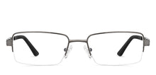 Load image into Gallery viewer, Gunmetal Rectangle Half Rim Unisex Eyeglasses by John Jacobs-149407