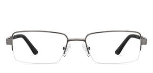 Gunmetal Rectangle Half Rim Unisex Eyeglasses by John Jacobs-149407