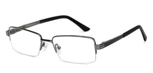 Load image into Gallery viewer, Gunmetal Rectangle Half Rim Unisex Eyeglasses by John Jacobs-149407