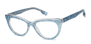 Blue Cat Eye Full Rim Women Eyeglasses by John Jacobs Computer Glasses-142073