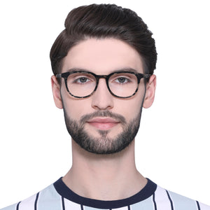 Grey Round Full Rim Unisex Eyeglasses by John Jacobs Computer Glasses-141783