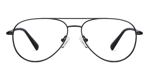 Black Aviator Full Rim Unisex Eyeglasses by John Jacobs-203847