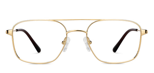 Gold Wayfarer Full Rim Unisex Eyeglasses by John Jacobs-149420