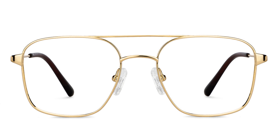 Gold Wayfarer Full Rim Unisex Eyeglasses by John Jacobs-149420