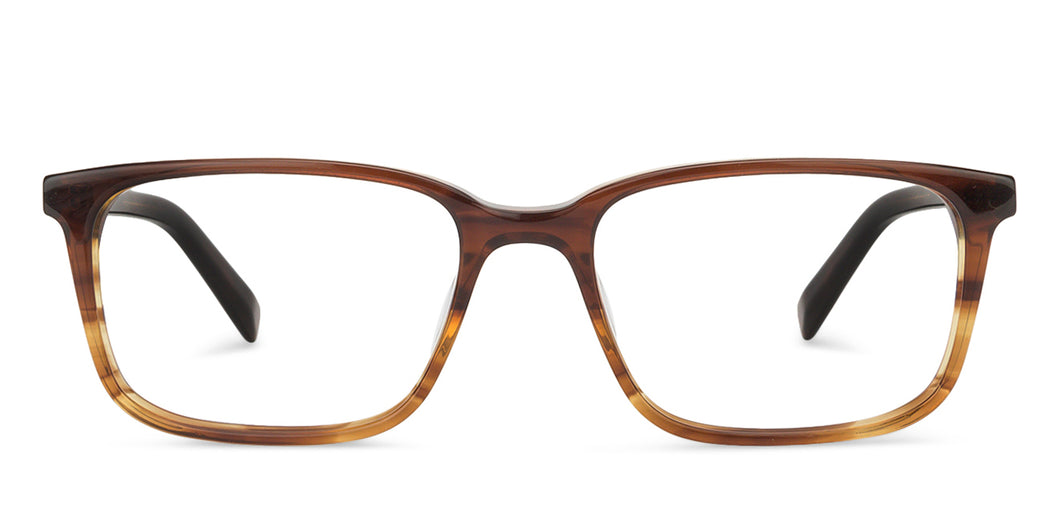 Brown Rectangle Full Rim Unisex Eyeglasses by John Jacobs-144599