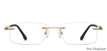 Load image into Gallery viewer, Gold Rectangle Rimless Unisex Eyeglasses by John Jacobs-118647