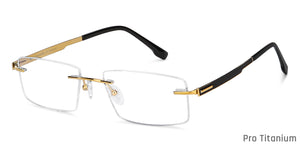 Gold Rectangle Rimless Unisex Eyeglasses by John Jacobs-118647