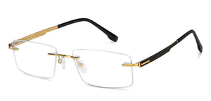Gold Rectangle Rimless Unisex Eyeglasses by John Jacobs-118647