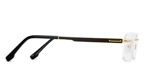 Gold Rectangle Rimless Unisex Eyeglasses by John Jacobs-118647