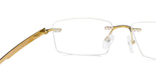 Load image into Gallery viewer, Gold Rectangle Rimless Unisex Eyeglasses by John Jacobs-118647