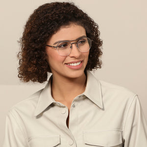 Grey Round Half Rim Unisex Eyeglasses by John Jacobs-137367