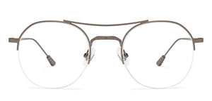 Grey Round Half Rim Unisex Eyeglasses by John Jacobs-137367