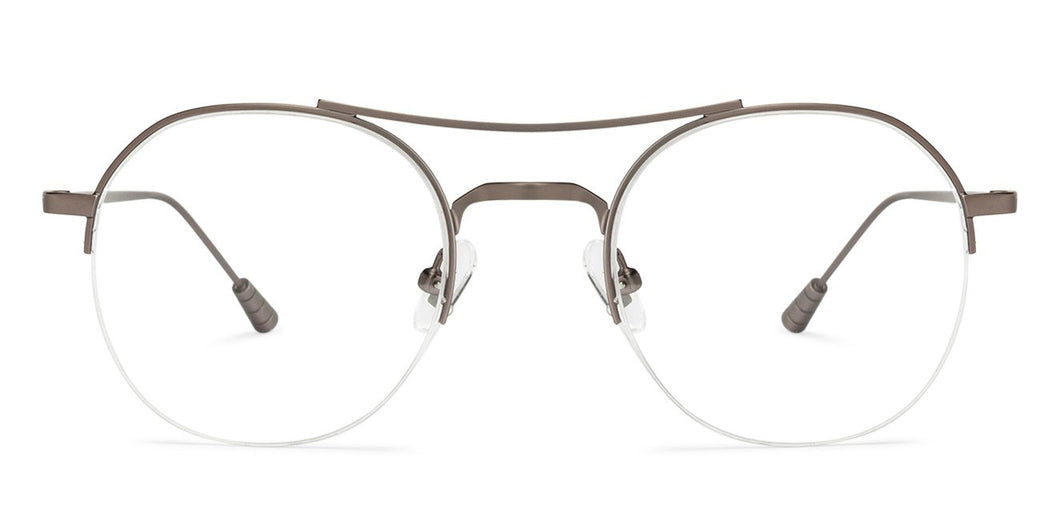 Grey Round Half Rim Unisex Eyeglasses by John Jacobs-137367