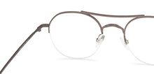 Load image into Gallery viewer, Grey Round Half Rim Unisex Eyeglasses by John Jacobs-137367