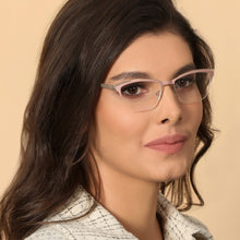 Load image into Gallery viewer, Gold Cat Eye Half Rim Women Eyeglasses by John Jacobs JJ-127106