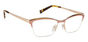 Gold Cat Eye Half Rim Women Eyeglasses by John Jacobs JJ-127106