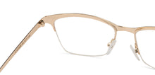 Load image into Gallery viewer, Gold Cat Eye Half Rim Women Eyeglasses by John Jacobs JJ-127106