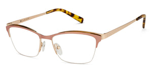 Gold Cat Eye Half Rim Women Eyeglasses by John Jacobs JJ-127106