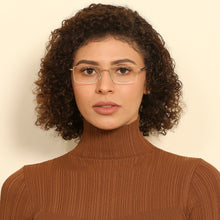 Load image into Gallery viewer, Gold Rectangle Half Rim Unisex Eyeglasses by John Jacobs JJ-131651