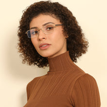 Load image into Gallery viewer, Gold Rectangle Half Rim Unisex Eyeglasses by John Jacobs JJ-131651