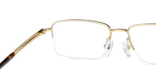 Load image into Gallery viewer, Gold Rectangle Half Rim Unisex Eyeglasses by John Jacobs JJ-131651