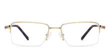 Load image into Gallery viewer, Gold Rectangle Half Rim Unisex Eyeglasses by John Jacobs JJ-131651