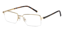 Load image into Gallery viewer, Gold Rectangle Half Rim Unisex Eyeglasses by John Jacobs JJ-131651