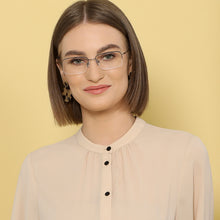 Load image into Gallery viewer, Gunmetal Rectangle Half Rim Unisex Eyeglasses by John Jacobs-131655
