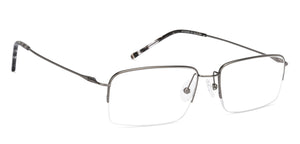 Gunmetal Rectangle Half Rim Unisex Eyeglasses by John Jacobs-131655
