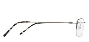 Gunmetal Rectangle Half Rim Unisex Eyeglasses by John Jacobs-131655