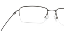 Load image into Gallery viewer, Gunmetal Rectangle Half Rim Unisex Eyeglasses by John Jacobs-131655