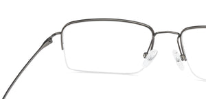 Gunmetal Rectangle Half Rim Unisex Eyeglasses by John Jacobs-131655