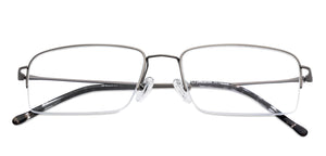 Gunmetal Rectangle Half Rim Unisex Eyeglasses by John Jacobs-131655