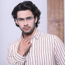 Load image into Gallery viewer, Gunmetal Rectangle Half Rim Unisex Eyeglasses by John Jacobs-131655